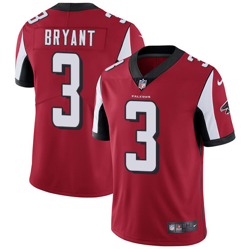 Nike Falcons #3 Matt Bryant Red Team Color Men's Stitched NFL Vapor Untouchable Limited Jersey - Click Image to Close